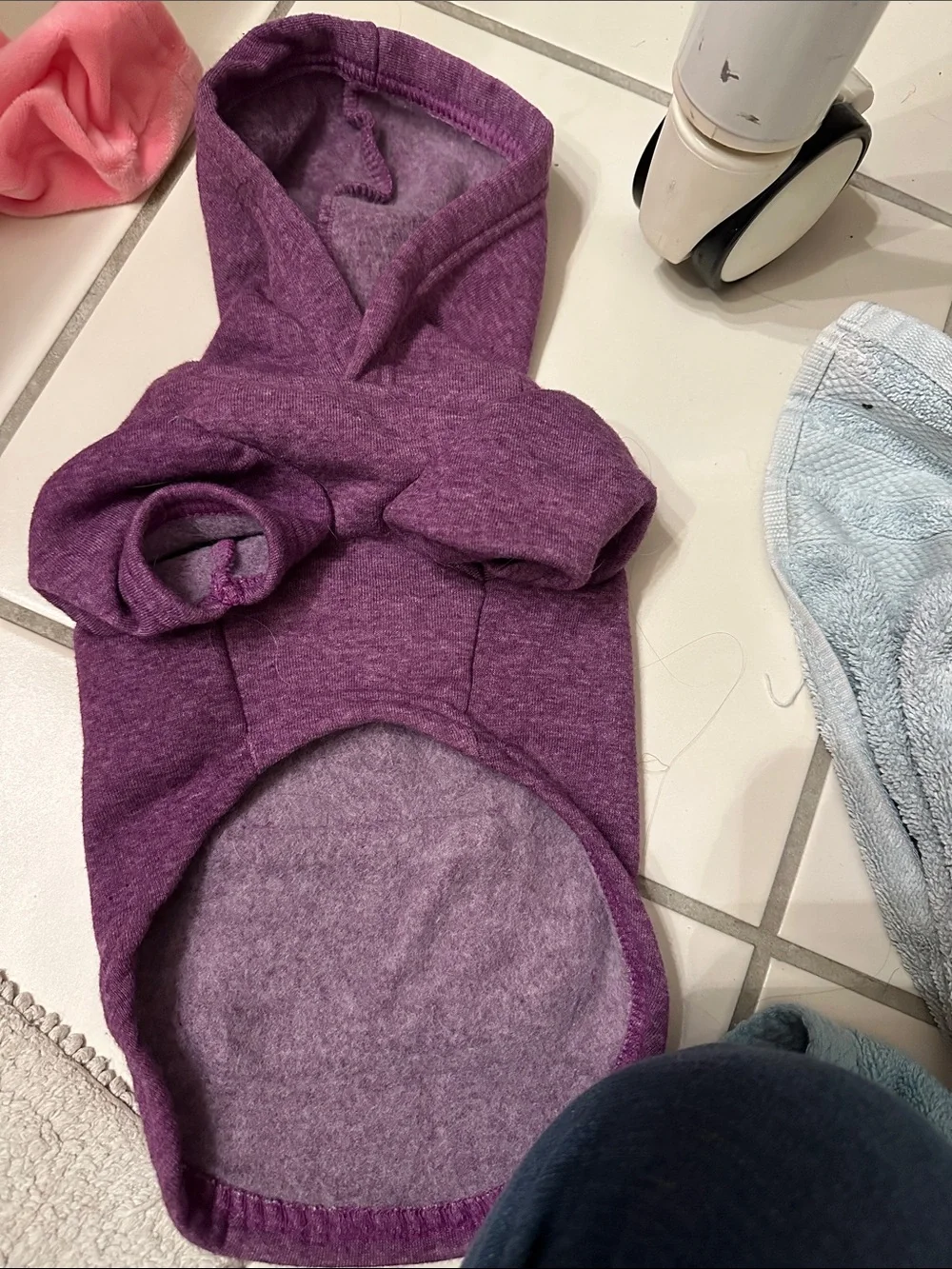 Purple Hooded Dog Sweater Sizs XXS